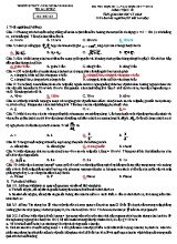 Đề thi học kỳ I môn Vật lý Lớp 10 - Mã đề 132 - Năm học 2017-2018 - Trường THPT Nguyễn Bỉnh Khiêm